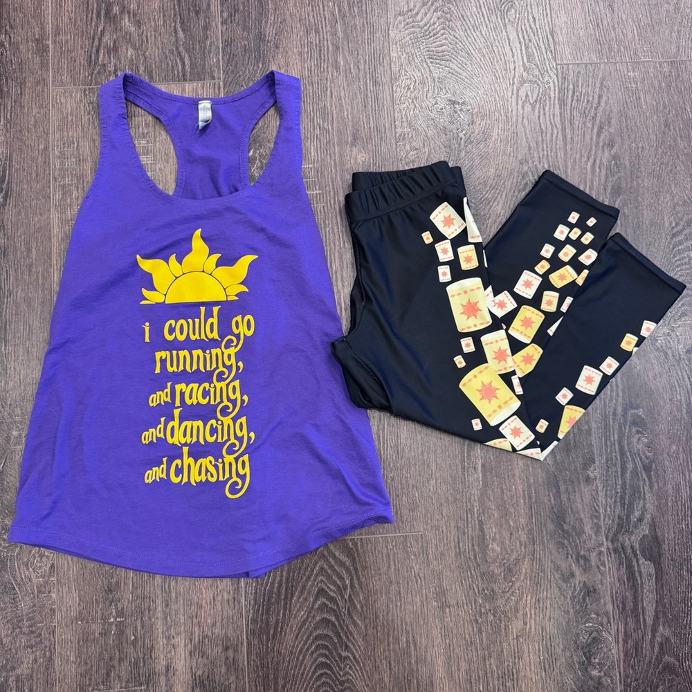 Rapunzel Run Disney Outfit, Tank and Capris